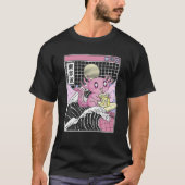 Axolotl Drink Banana Milk Kanagawa Wave Anime V T-shirt (Voorkant)