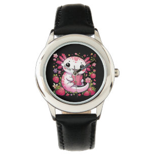 Axolotl Drink Japanse aardbeienmelk Horloge