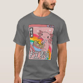 Axolotl Eating Ramen Japan Style 80S Otaku Vaporwa T-shirt (Voorkant)