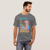 Axolotl Eating Ramen Japan Style 80S Otaku Vaporwa T-shirt (Voorkant volledig)