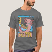 Axolotl Eating Ramen Japan Style 80S Otaku Vaporwa T-shirt (Voorkant)
