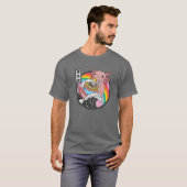 Axolotl Eating Ramen Kanagawa Wave Kawaii Anime Va T-shirt (Voorkant volledig)