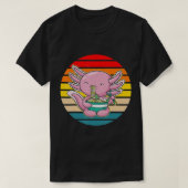 Axolotl Eating Ramen Kawaii Anime Japanse Food Ki T-shirt (Design voorkant)