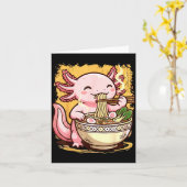 Axolotl Eating Ramen Noodles Kaart (Gele Bloem)