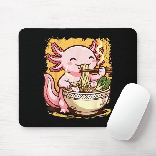 Axolotl Eating Ramen Noodles  Muismat (Met muis)