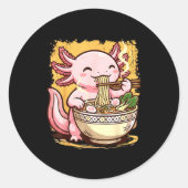 Axolotl Eating Ramen Noodles  Ronde Sticker (Voorkant)