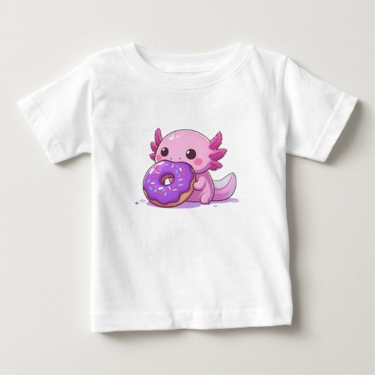 Axolotl eet paarse donuts. baby (Voorkant)