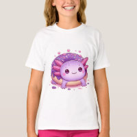 Axolotl eet paarse donuts.
