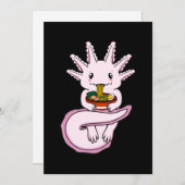 Axolotl Eet Ramen Kawaii Dierenliefhebber Huisdier Bedankkaart (Voorkant / Achterkant)