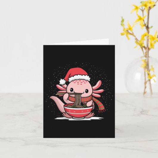 Axolotl eet Ramen Kerst Pyjama Dier Japan Kaart (Gele Bloem)