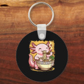Axolotl eet Ramennoedels Sleutelhanger (Voorkant)