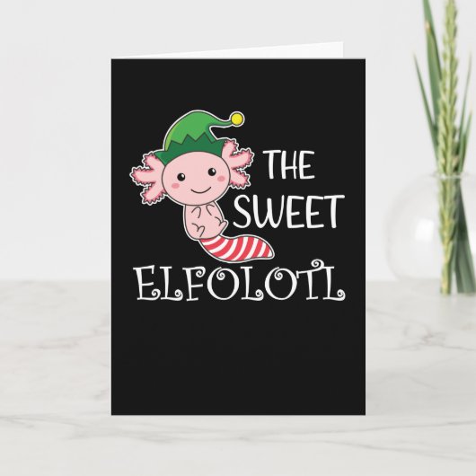 Axolotl Elf The sweet Elfoldert Animal Christmas Kaart (Voorkant)