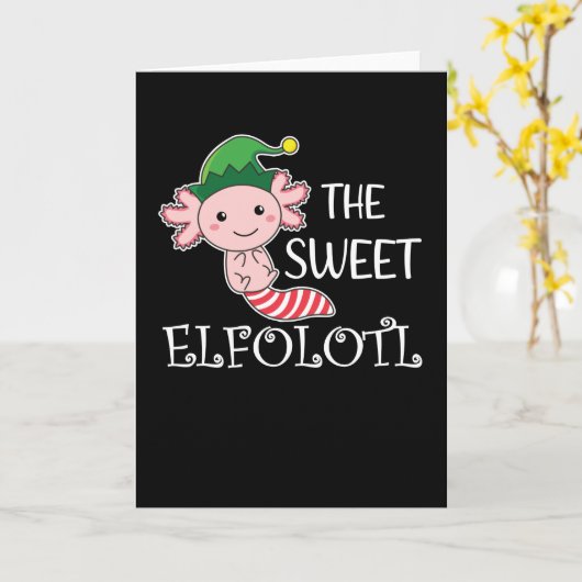 Axolotl Elf The sweet Elfoldert Animal Christmas Kaart (Gele Bloem)