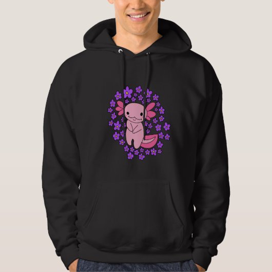 Axolotl en Bloemen Hoodie (Voorkant)
