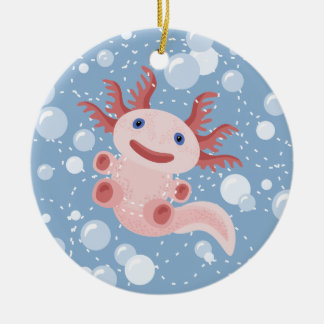 Axolotl en Bubbles Bold Vector Design Keramisch Ornament