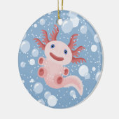 Axolotl en Bubbles Bold Vector Design Keramisch Ornament (Links)