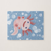 Axolotl en Bubbles Bold Vector Design Legpuzzel (Horizontaal)