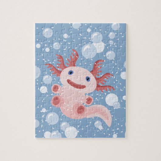 Axolotl en Bubbles Bold Vector Design Legpuzzel (Verticaal)