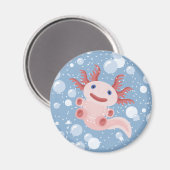 Axolotl en Bubbles Bold Vector Design Magneet (Voorkant / Achterkant)