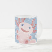 Axolotl en Bubbles Bold Vector Design Matglas Koffiemok (Voorkant rechts)