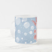 Axolotl en Bubbles Bold Vector Design Matglas Koffiemok (Voorkant links)
