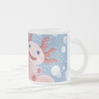 Axolotl en Bubbles Bold Vector Design Matglas Koffiemok