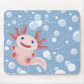 Axolotl en Bubbles Bold Vector Design Muismat (Voorkant)