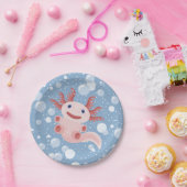 Axolotl en Bubbles Bold Vector Design Papieren Bordje (Feest)