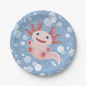 Axolotl en Bubbles Bold Vector Design Papieren Bordje (Voorkant)