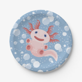 Axolotl en Bubbles Bold Vector Design Papieren Bordje