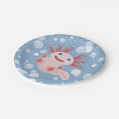 Axolotl en Bubbles Bold Vector Design Papieren Bordje (Gekanteld)