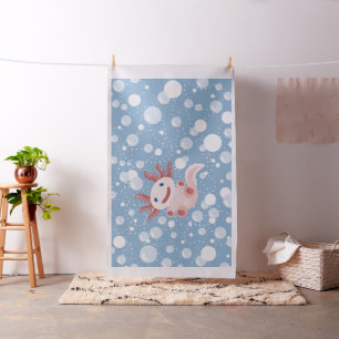 Axolotl en Bubbles Bold Vector Design Stof