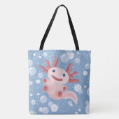 Axolotl en Bubbles Bold Vector Design Tote Bag (Voorkant)