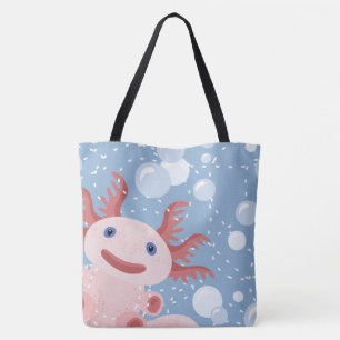 Axolotl en Bubbles Bold Vector Design Tote Bag
