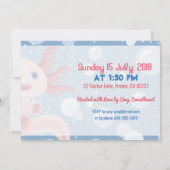Axolotl en de belletjes - Blue Water Baby shower Kaart (Achterkant)
