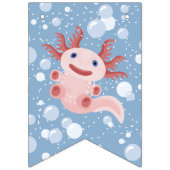 Axolotl en de belletjes - Blue Water Baby shower Vlaggetjes (Eerste vlag)