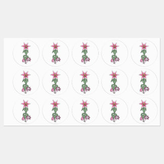 Axolotl en Stargazer lelie Labels