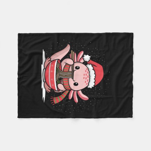 Axolotl Eten Ramen Kerstmis Pyjama Dier Japan Fleece Deken (Voorkant (Horizontaal))