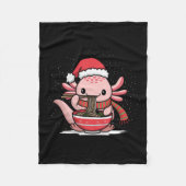 Axolotl Eten Ramen Kerstmis Pyjama Dier Japan Fleece Deken (Voorkant)