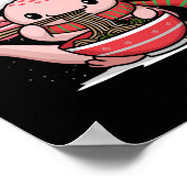 Axolotl Eten Ramen Kerstmis Pyjama Dier Japan Poster (Hoek)