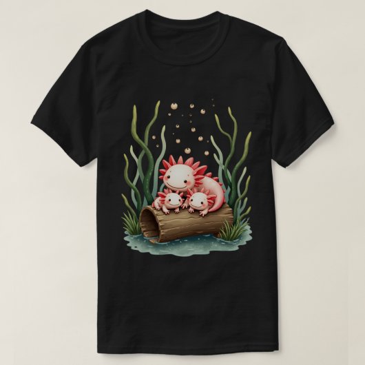 Axolotl Familie T-shirt (Design voorkant)