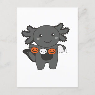 Axolotl Fijne Halloween Pompoen Vleermuis Kostuum Feestdagenkaart