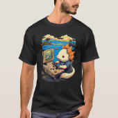 Axolotl Fish Playing Video Game Lizard Gamer T-shirt (Voorkant)