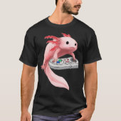 Axolotl Fish Playing Video Game WhiteAxolotl Lizar T-shirt (Voorkant)