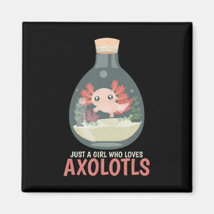 Axolotl Fish Tank Axolotl Vragen Cute Anime Kind Magneet