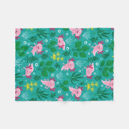 Axolotl Fleece Blanket Deken (Voorkant (Horizontaal))