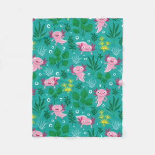 Axolotl Fleece Blanket Deken