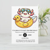 Axolotl Float Feestelijke Verjaardag Kaart (Staand voorkant)