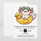 Axolotl Float Feestelijke Verjaardag Kaart (Voorkant / Achterkant)