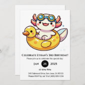 Axolotl Float Fun Birthday Kaart (Voorkant / Achterkant)